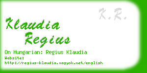 klaudia regius business card